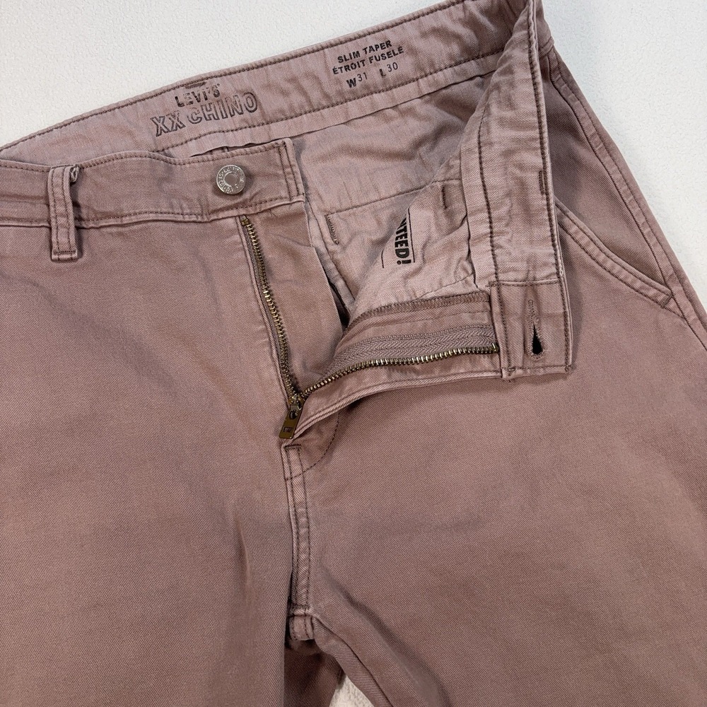 Levi's‎ XX Chino Pants Men's 31x28* Dusty Pink Brown Slim Taper Stretch - Picture 5 of 16
